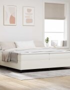 vidaXL Платформено легло Крем 200 x 200 cm Кордюрова тъкан