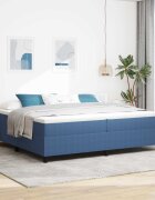 vidaXL Платформено легло Синьо 200 x 200 cm Кордюрова тъкан