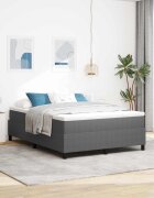vidaXL Платформено легло Светлосиво 140 x 190 cm Кордюрова тъкан