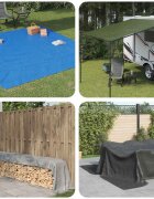 vidaXL Платно с детайли Зелено 6 x 12 м 260 гсм ПЕ