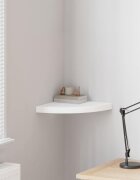 vidaXL Плаващ ъглов рафт бял 35x35x38 см MDF