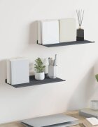 vidaXL Плаващ рафт 2 бр. Антрацит 40 x 18 x 25 см Стомана