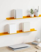 vidaXL Плаващ рафт 2 бр. Горчично жълто 80 x 9 x 25 см Стомана
