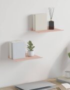 vidaXL Плаващ рафт 2 бр. Розово 30 x 18 x 25 см Стомана