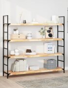 vidaXL Плаващ рафт 3 бр 140x30x4 см необработено дърво акация масив
