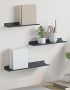 vidaXL Плаващ рафт 3 бр. Антрацит 40 x 9 x 25 см Стомана