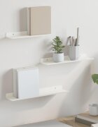 vidaXL Плаващ рафт 3 бр. Бял 40 x 9 x 25 см Стомана