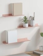 vidaXL Плаващ рафт 3 бр. Розово 40 x 9 x 25 см Стомана