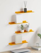 vidaXL Плаващ рафт 4 бр. Горчично жълто 40 x 85 x 25 см Стомана