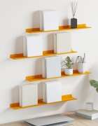 vidaXL Плаващ рафт 4 бр. Горчично жълто 60 x 85 x 25 см Стомана