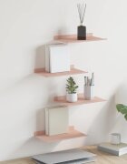 vidaXL Плаващ рафт 4 бр. Розово 30 x 18 x 25 см Стомана