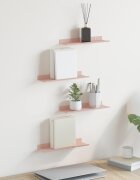 vidaXL Плаващ рафт 4 бр. Розово 30 x 9 x 25 см Стомана