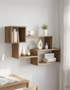vidaXL Плаващ рафт Монтиране на стена Дъб артизан 87 x 20 x 55 см