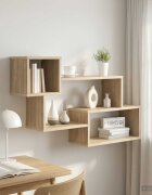 vidaXL Плаващ рафт Монтиране на стена Дъб сонома 87 x 20 x 55 см