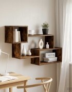 vidaXL Плаващ рафт Монтиране на стена Опушен дъб 87 x 20 x 55 см