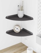 vidaXL Плаващ рафт за ъгъл 2 бр. Черен 24 x 24 x 2 см