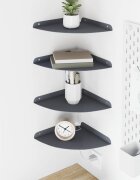 vidaXL Плаващ рафт за ъгъл 4 бр. Антрацит 24 x 24 x 23 см