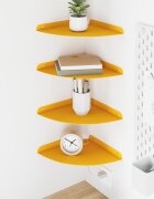 vidaXL Плаващ рафт за ъгъл 4 бр. Горчично жълто 24 x 24 x 2 см