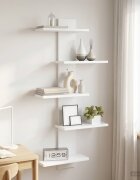 vidaXL Плаваща стена Бяло 485 x 15 x 101 см Инженерна дървесина