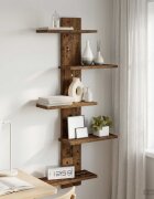 vidaXL Плаваща стена Старо дърво 485 x 15 x 101 см