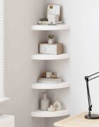 vidaXL Плаващи ъглови рафтове 4 бр. бяло гланц 25x25x38 см MDF
