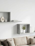 vidaXL Плаващи рафтове 2 бр. Бетонно сиво 80 x 15 x 30 см