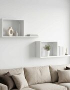 vidaXL Плаващи рафтове 2 бр. Бяло 80 x 15 x 30 см Инженерна дървесина