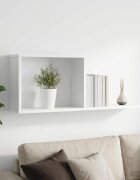 vidaXL Плаващи рафтове Бяло 80 x 15 x 30 см Инженерна дървесина