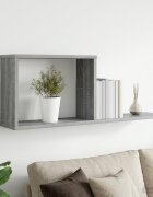 vidaXL Плаващи рафтове Сив Сонома 80 x 15 x 30 см Инженерна дървесина