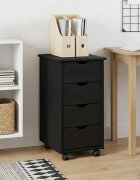 vidaXL Плъзгащ кабинет 34 x 39 x 655 cm Солиден бор Черно