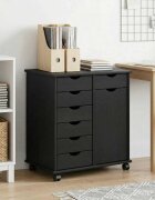 vidaXL Плъзгащ кабинет 635 x 39 x 655 см Солиден бор Черно