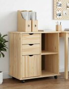 vidaXL Плъзгащ кабинет 635 x 39 x 655 см Солиден бор Кафяво