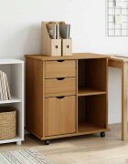 vidaXL Плъзгащ кабинет 635 x 39 x 655 см Солиден бор Меден кафяв