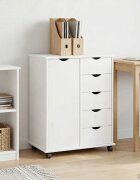 vidaXL Плъзгащ кабинет 635 x 39 x 79 см Солиден бор Бяло