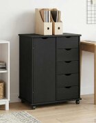 vidaXL Плъзгащ кабинет 635 x 39 x 79 см Солиден бор Черно