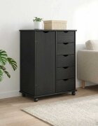 vidaXL Плъзгащ кабинет 635 x 39 x 79 см Солиден бор Сив