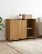 vidaXL Плъзгащ кабинет Меден кафяв 100 x 39 x 655 см Солиден бор