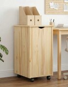 vidaXL Плъзгащ кабинет с колело Кафяво 34 x 39 x 655 cm Солиден бор