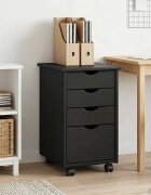 vidaXL Плъзгащ кабинет с колело Сив 34 x 39 x 56 см Масивна боровина