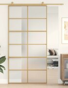 vidaXL Плъзгаща се врата 1025x205 см матирано ESG стъкло и алуминий