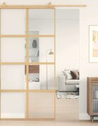 vidaXL Плъзгаща се врата 1025x205 см прозрачно ESG стъкло и алуминий