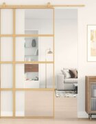 vidaXL Плъзгаща се врата 1025x205 см прозрачно ESG стъкло и алуминий