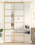 vidaXL Плъзгаща се врата 1025x205 см прозрачно ESG стъкло и алуминий