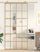 vidaXL Плъзгаща се врата 1025x205 см прозрачно ESG стъкло и алуминий