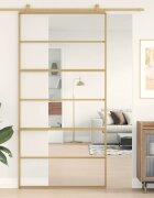 vidaXL Плъзгаща се врата 1025x205 см прозрачно ESG стъкло и алуминий