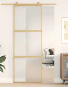 vidaXL Плъзгаща се врата 76x205 см матирано ESG стъкло и алуминий