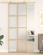 vidaXL Плъзгаща се врата 76x205 см матирано ESG стъкло и алуминий