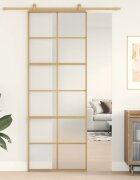 vidaXL Плъзгаща се врата 76x205 см матирано ESG стъкло и алуминий