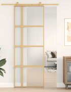 vidaXL Плъзгаща се врата 76x205 см матирано ESG стъкло и алуминий