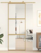vidaXL Плъзгаща се врата 76x205 см прозрачно ESG стъкло и алуминий